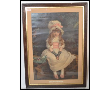 A framed and glazed 19th Century Victorian chromolithograph print titled " Cherry Pie " by&nbsp;John Everett Millais.&nbsp;It