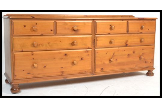 An Antique Style Victoria Range Ducal Country Pine Double Chest Of