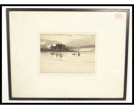 Norman Wilkinson (1878 - 1971) drypoint etching - An early 20th Century illustrator and maritime artist, well known for his w