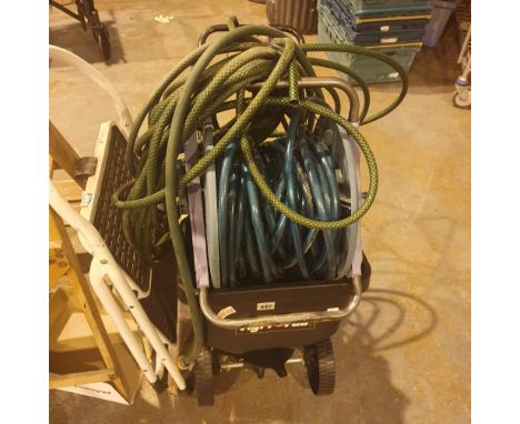 Agri Fab seeder hopper with hose reel and extra hose pipe 