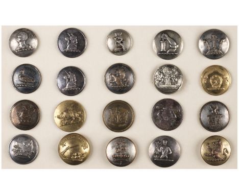 * Livery Buttons. A collection of approximately 200 livery buttons, 19th century and later, brass, silvered and pewter, famil