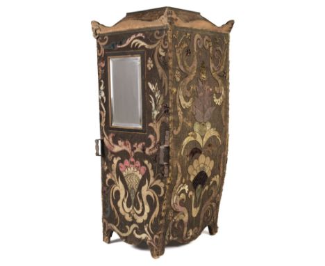 * Sedan Chair. A set of shelves in the form of a sedan chair covered with early fabrics, Paris: Debaise, 23 Place Vendôme, ea