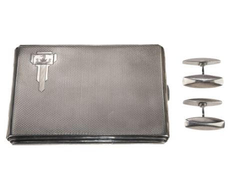 * Jensen (Georg). A pair of silver cufflinks, no. 90 designed by Flemming Eskildsen for Georg Jensen, of plain form with make