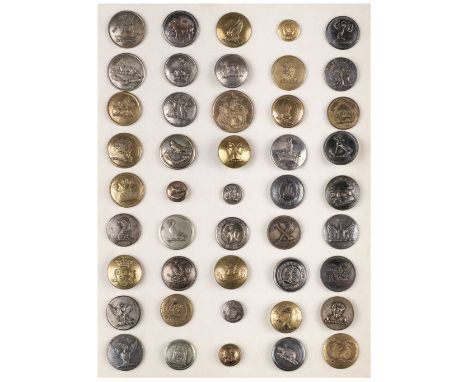 * Livery Buttons. A collection of 225 livery buttons, 19th century and later, brass, gilt metal and silvered metal, with vari