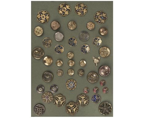 * Fashion Buttons. A collection of approximately 545 fashion buttons, mostly early 20th century, including silvered metal, br