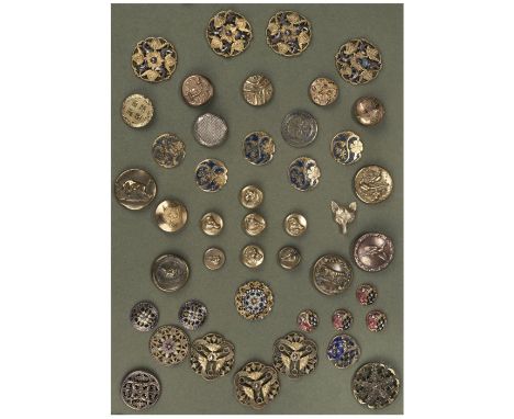 * Fashion Buttons. A collection of approximately 545 fashion buttons, mostly early 20th century, including silvered metal, br