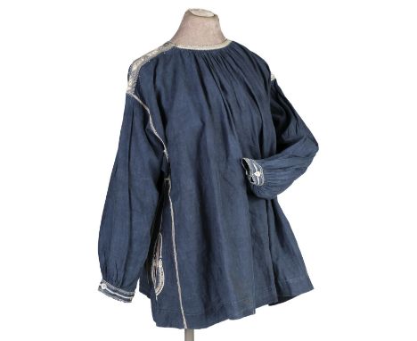 Clothing. Clothing. A man's embroidered tunic, Normandy, France, 2nd half 19th century, expertly hand-stitched unstructured s