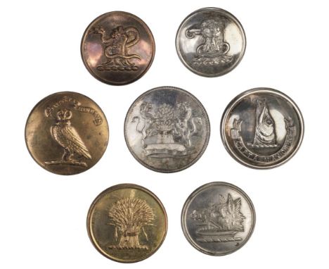 * Livery Buttons. A collection of approximately 180 livery buttons, 19th century and later, brass, gilt metal and silvered me