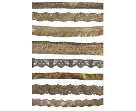 * Passementerie. A collection, 18th &amp; 19th century (and possibly earlier), gold and silver metallised edgings, including 