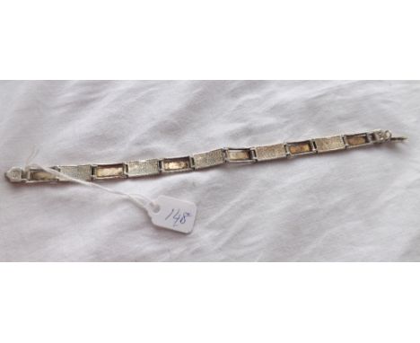 Silver and enamel panel bracelet 18g    