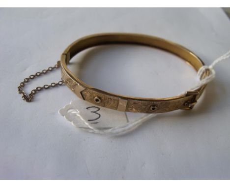 Antique 9ct buckle design bangle 7.2g    