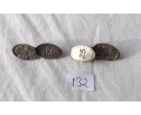 Pair vintage crested cufflinks      