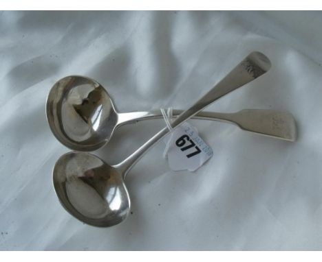 Victorian fiddle pattern sauce ladle Lon  1851 by GA  110g       