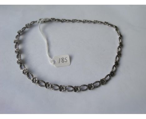Vintage silver & marcasite flowerhead necklace     
