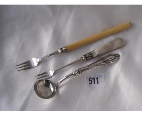 Pickle fork with ivory rod handle Sheff  1896 by M & W etc       