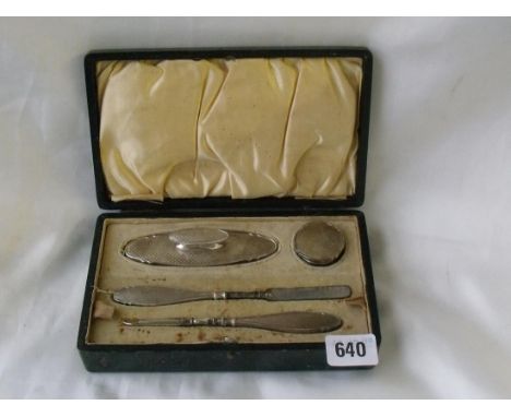 A four piece engine turned manicure set Birm  1928 by AC        