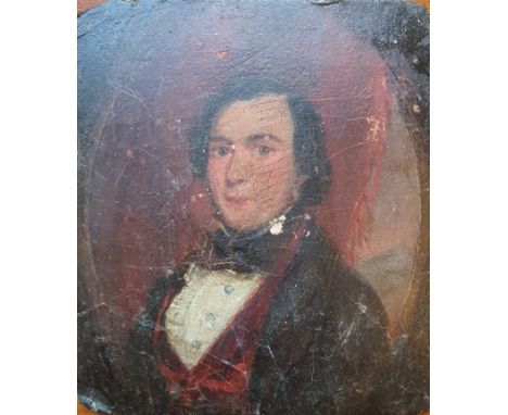 A miniature Oil Portrait approx. 10cm x 9cm.