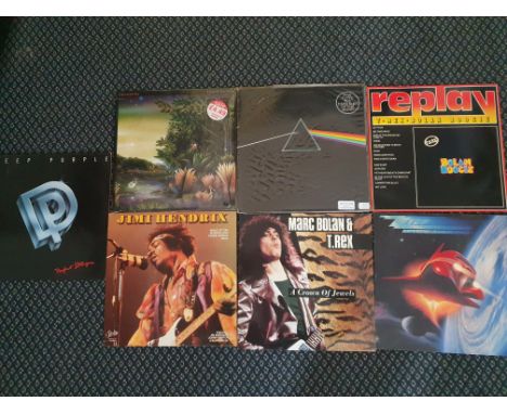 A collection of seven records to include: Jimi Hendrix "Woke Up This Morning And Found Myself Dead", Deep Purple "Perfect Str