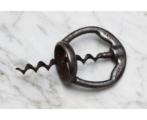 Helixophilia - a Plant's 1905 patent self-pulling corkscrew, The Magic, all-steel, Archimedean worm, no.12140, 9.5cm long 