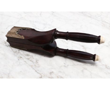 A 19th century American brass mounted rosewood lever-action lemon squeezer, by Will & Finck, San Francisco, California, the h