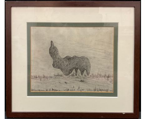 Henry Moore, after, Sculptural form, signed in pencil, lithograph, 23.5cm x 30cm. 