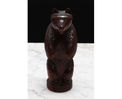 Nutcrackers - a Black Forest novelty table top screw-action nut cracker, carved as a bear, standing, 14cm high, c.1870 