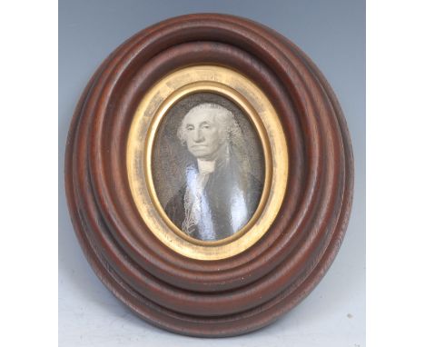 American History - The Revolutionary Wars and the Declaration of Independence - 19th century ceramic plaque, George Washingto