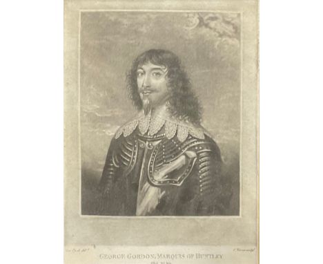 C. Turner, by, Sir Anthony Van Dyck, after, George Gordon, Marquis of Huntley, print, 14.5cm x 10.5cm 