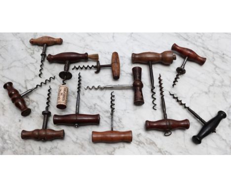 Helixophilia - a 19th century American direct-pull corkscrew, by R Murphy, Boston, stout radial cork grip button, turned hand