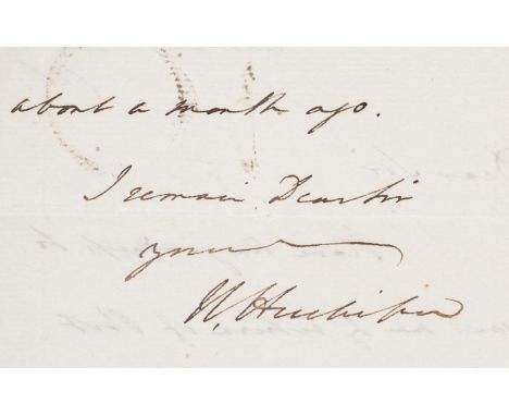 Huskisson (William, as President of the Board of Trade, politician, the first fatality of the railway age, 1770-1830) Autogra