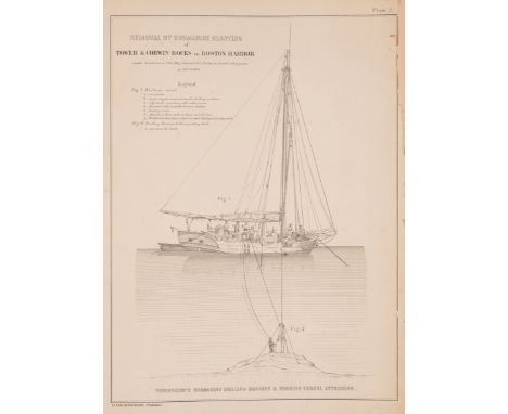Foster (John G.) Submarine Blasting in Boston Harbor, Massachusetts, first and only edition, 7 plates, one loose, 2 embossed 