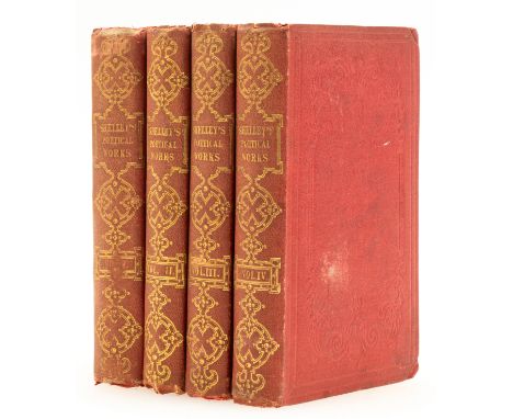 Shelley (Percy Bysshe) The Poetical Works...Edited by Mrs. Shelley, 4 vol., first collected edition, half-titles, engraved po