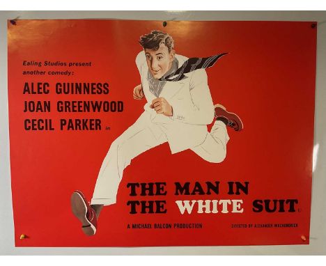 THE MAN IN THE WHITE SUIT (1951) UK Quad film poster, 1980s re-release, artwork by A. R. Thomson / S. John Woods, rolled