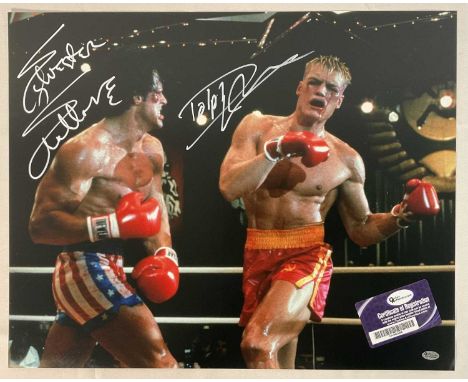 A 16" x 20" photographic still from ROCKY IV signed by SYLVESTER STALLONE and DOLPH LUNDGREN, with digital certificate of aut