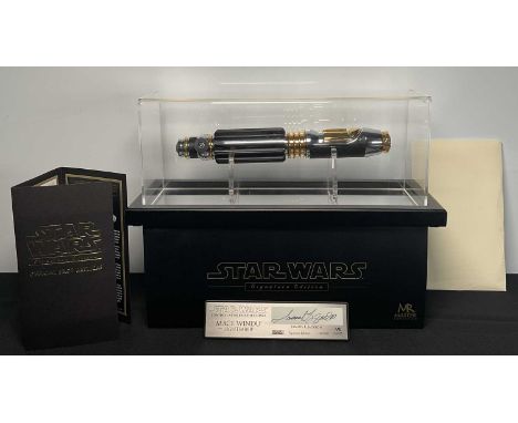 STAR WARS - A Master Replicas Star Wars Episode II: Attack of the Clones Mace Windu Signature Series Lightsaber, signed by SA