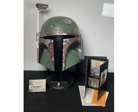 STAR WARS - A Master Replicas Star Wars Episode v: The Empire Strikes Back, Boba Fett Signature Series Helmet signed by Jerem