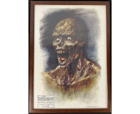 A print of a piece of concept art for the character of Imhotep from the movie THE MUMMY (1999) from Industrial Light and Magi