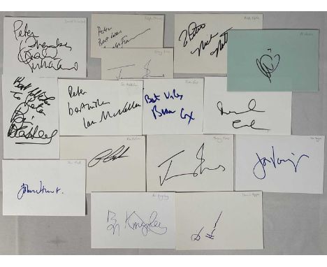A group of autograph cards signed by Hollywood A-listers (The old boys) comprising of AL PACINO, MICHAEL CAINE, DENNIS HOPPER
