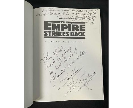 STAR WARS EPISODE V - THE EMPIRE STRIKES BACK 1st edition facsimile script (1998) signed by MARK HAMILL reading "Hey John, th