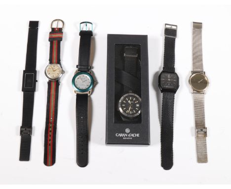 Zes polshorloges; w.o. Casio en Nielka aan Nato band. [6 in zkj]