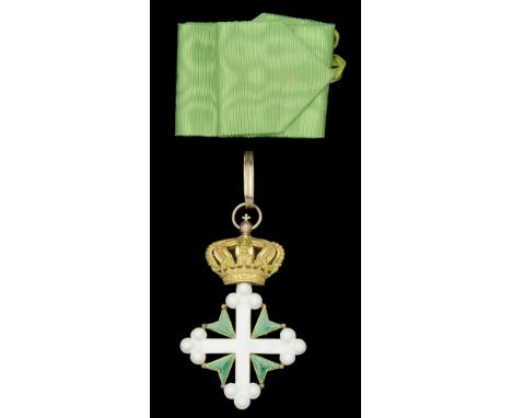 Italy, Kingdom, Order of St. Maurice and St. Lazarus, Commander’s neck badge, Umberto I issue, by Cravanzola, 78mm including 