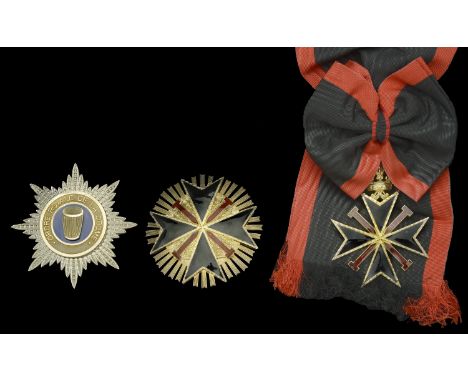 Ephemeral, Ordre Royale de la Dromme, Breast Star, 83mm, silvered, gilt, and enamel; together with the uncertain Grand Cross 