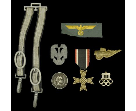German Second World War Army Officers Brocade Hanging Straps A good set of German army officers brocade hanging straps for th