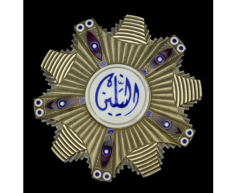 Sudan, Republic, Order of the Two Niles, First Class Star, by Spink, London, 93mm, silver and enamel, with maker’s cartouché 