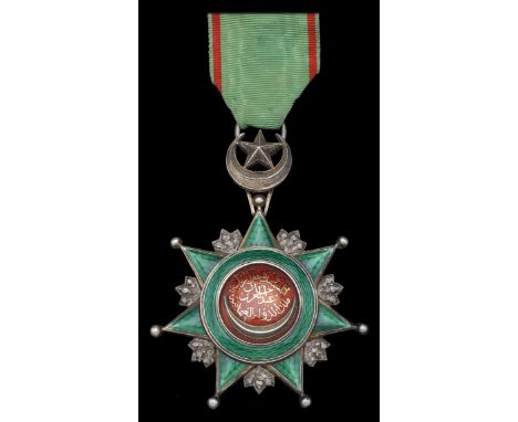 Ottoman Empire, Order of Osmania, Fourth Class breast badge, 82mm including Star and Crescent suspension x 63mm, silver, silv