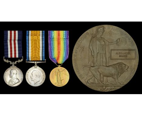 A Great War 1918 ‘French theatre’ stretcher-bearer’s M.M. group of three awarded to Private A. Bruce, 6th (Service) Battalion