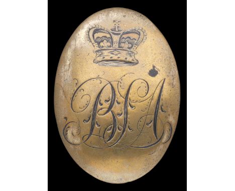 Birmingham Loyal Association (Infantry) Officer’s Shoulder Belt Plate 1798-1801. A very scarce copper gilt oval example, the 