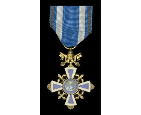 Vatican, Holy See, Bene Merenti Cross, Pius XI Anno Jubilae 1925, by Lorioli and Castelli, 59mm including suspension x 43mm, 
