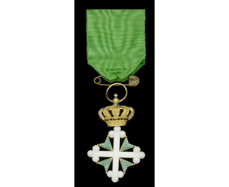 Italy, Kingdom, Order of St. Maurice and St. Lazarus, Knight’s breast badge, Umberto I issue, by Cravanzola, 60mm including c