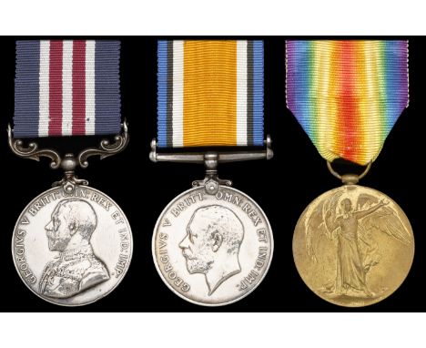 A Great War ‘Western Front’ M.M. group of three awarded to Private W. J. Dewey, Royal Fusiliers, later Labour Corps  Military